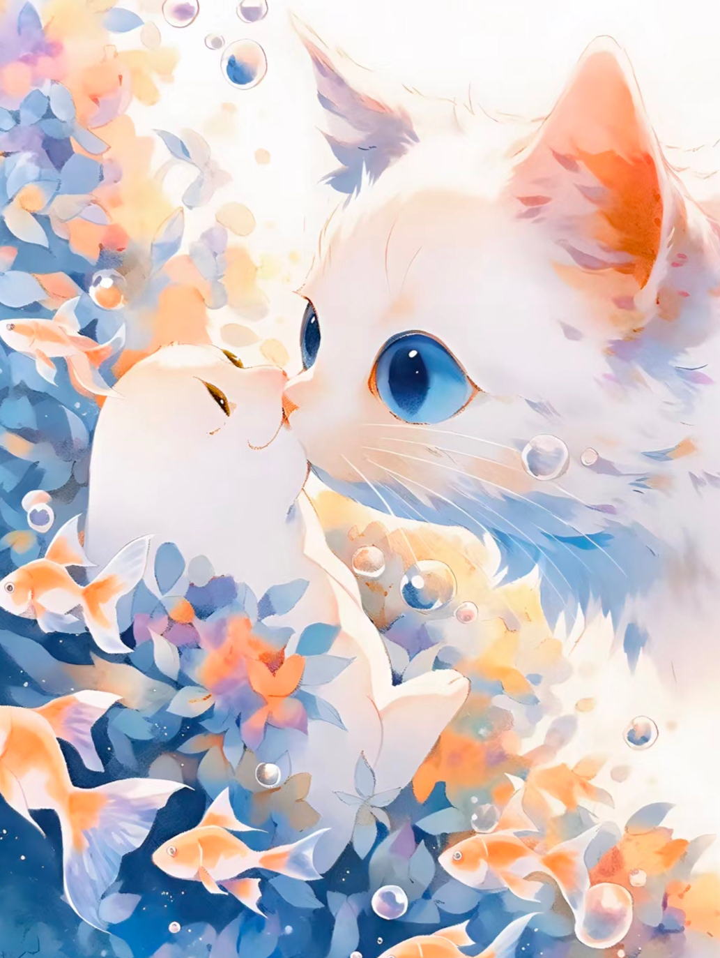 猫咪高清壁纸4k全屏60帧,萌萌哒粉色花篮里的猫咪图片壁纸