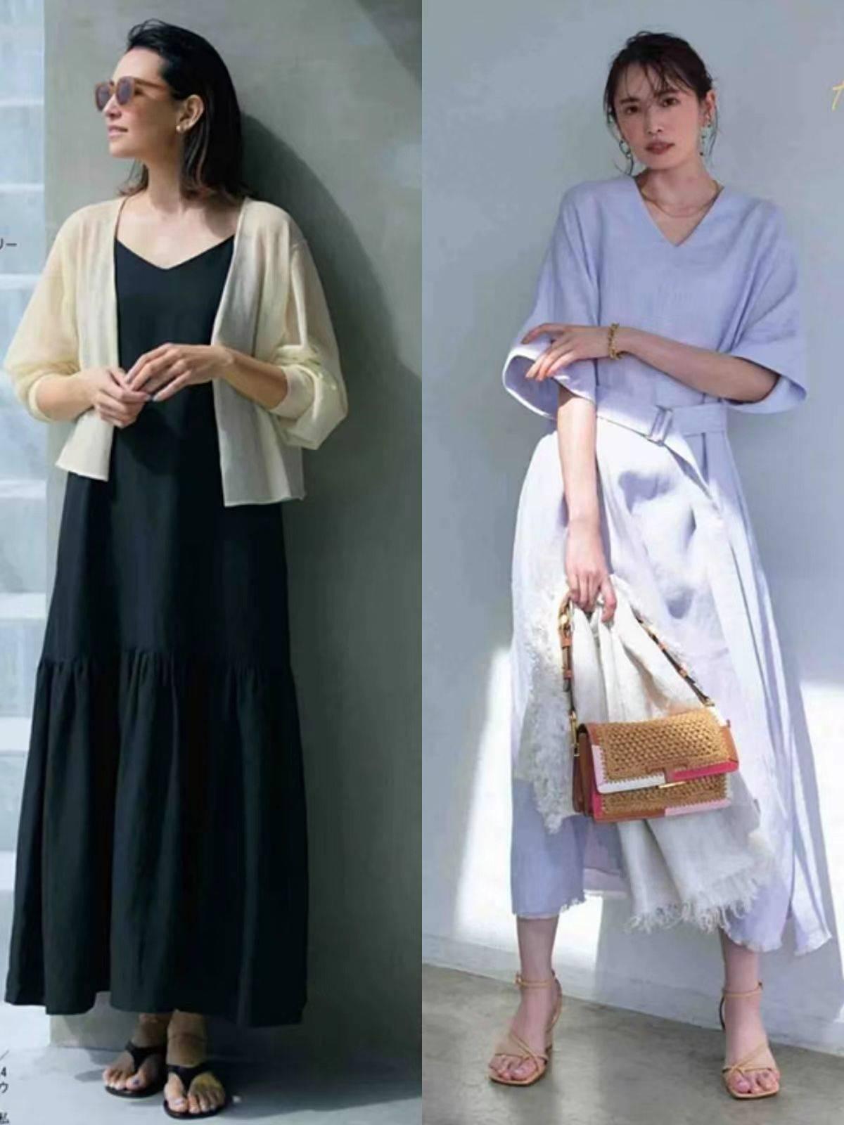 时尚不显胖夏天连衣裙穿搭,夏天穿搭女2022高级法式连衣裙