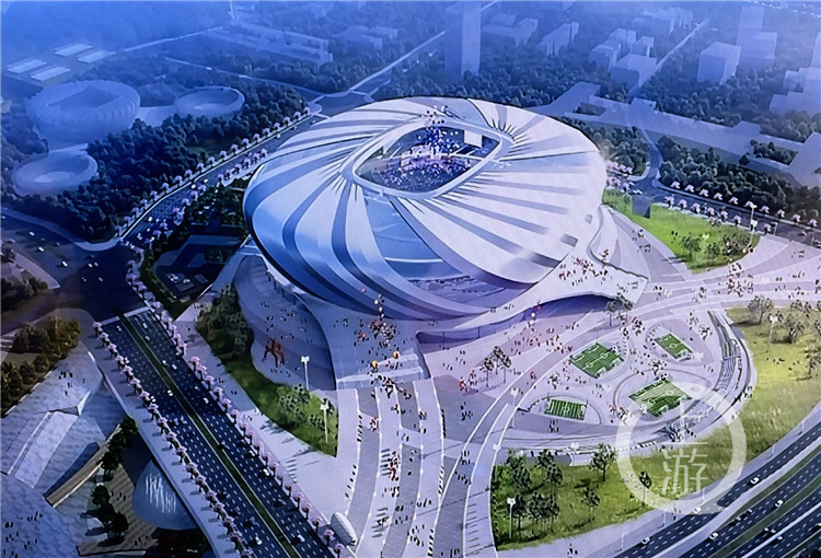 虎年开工有虎威丨迎接2023亚洲杯龙兴足球场点亮1.2万平米幕墙