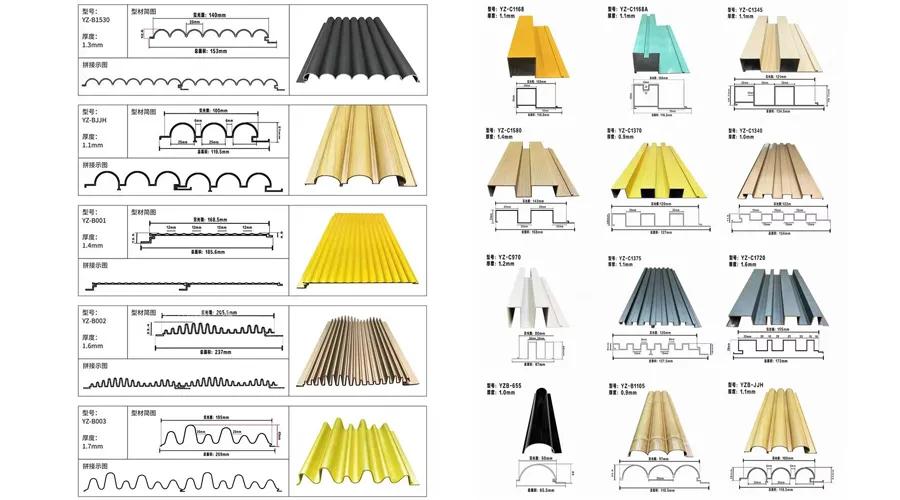 铝制波浪板墙面效果图大全,铝制波浪板