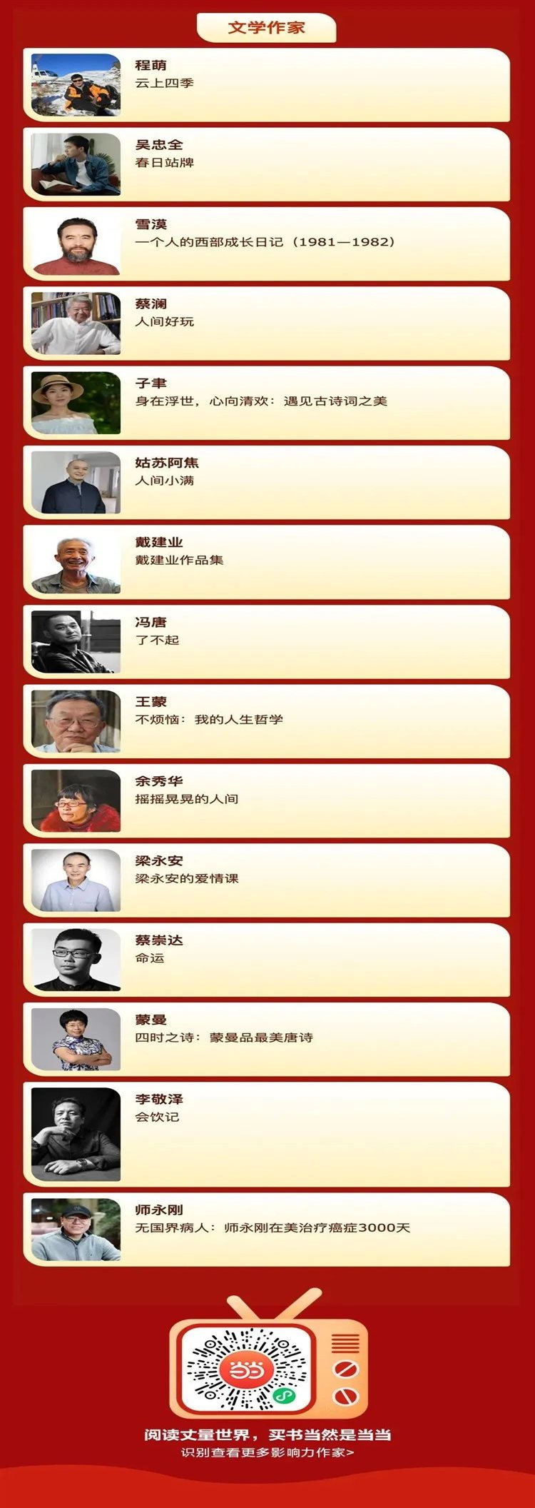 当当第七届作家影响力评选,当当第七届最具影响力作家