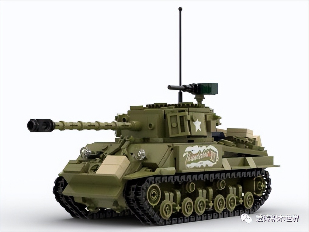 「爱砖MOC每日推送」驰骋疆场的钢铁战骑特殊的谢尔曼M4A3E8坦克