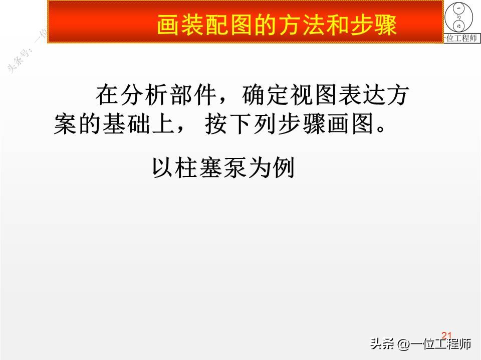 装配图的4类画法，7步完成装配图的绘制，46页PPT介绍装配图画法