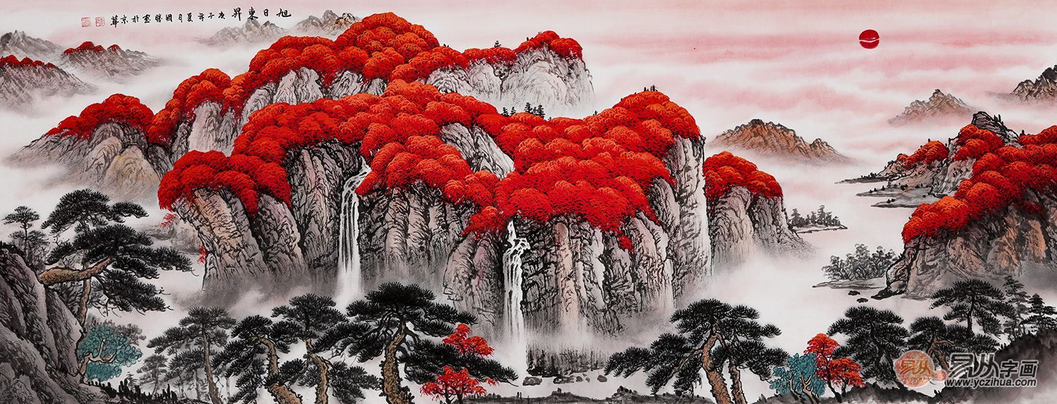 客厅东墙挂画高档大气山水画,客厅沙发挂画山水画图片大全