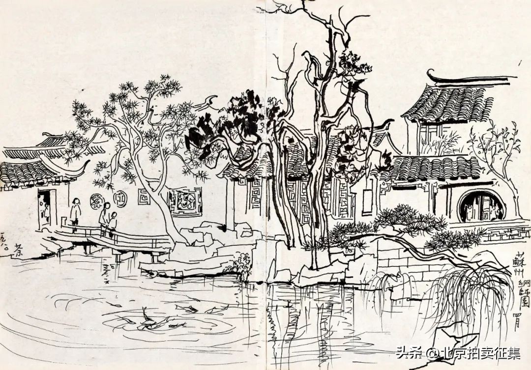 嘉德拍卖现场吴冠中作品,吴冠中黑白水墨画拍卖