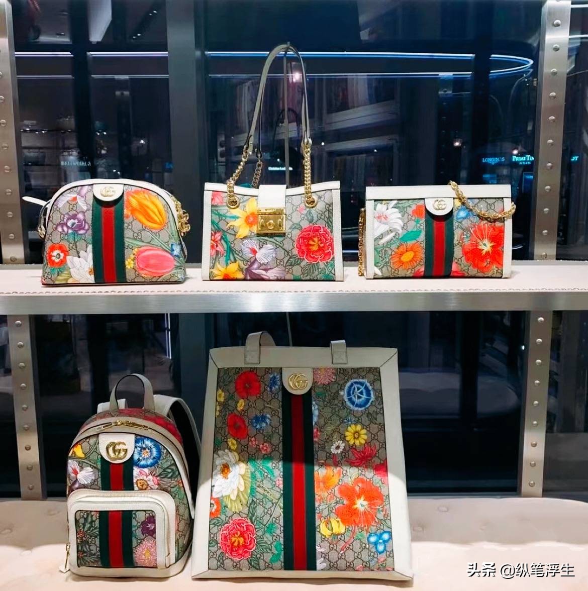 Gucciophidia链条包,gucci经典花卉包