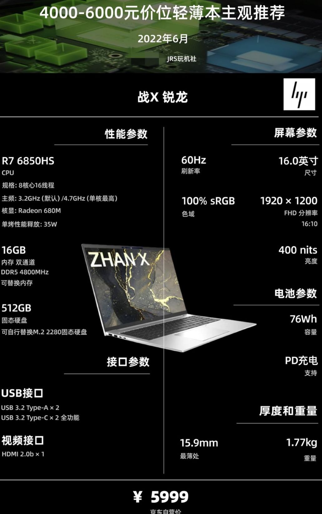 22年6·18|轻薄笔记本电脑(办公/学习)主观选购推荐