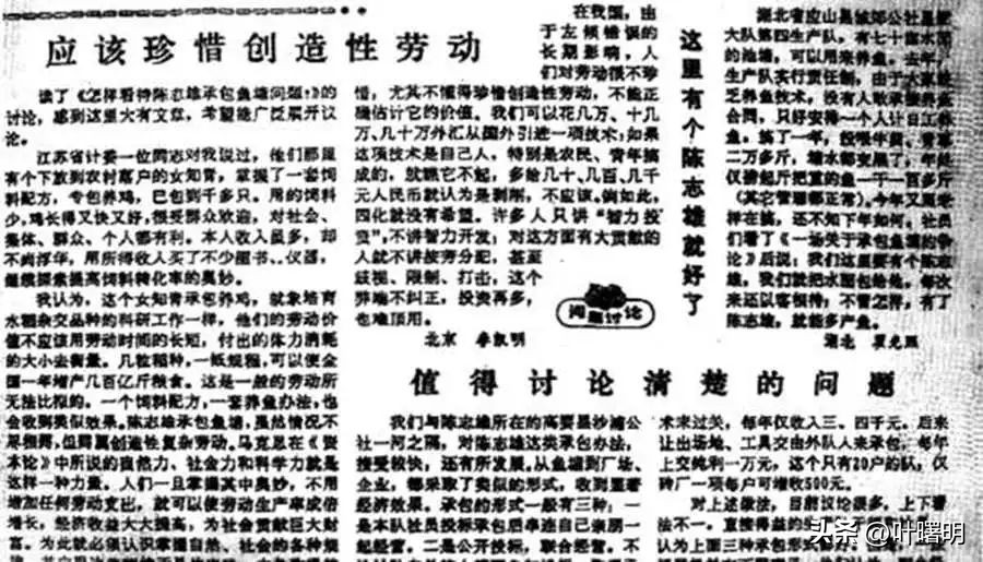 一场承包鱼塘的争论（叶曙明）