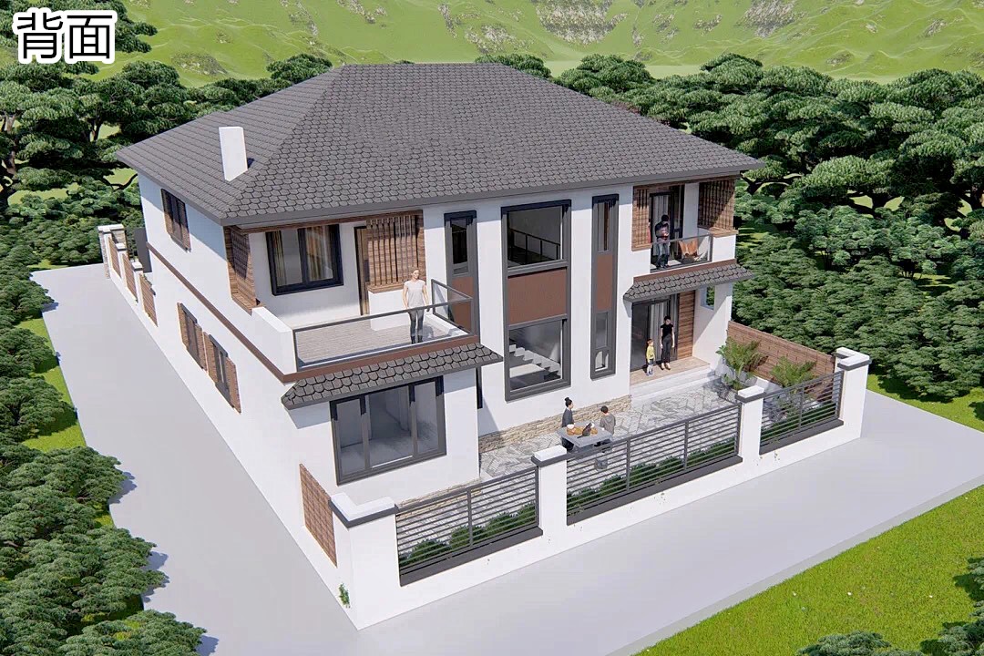 乡下二层小院图片东北农村别墅,简洁好看中式二层别墅小院