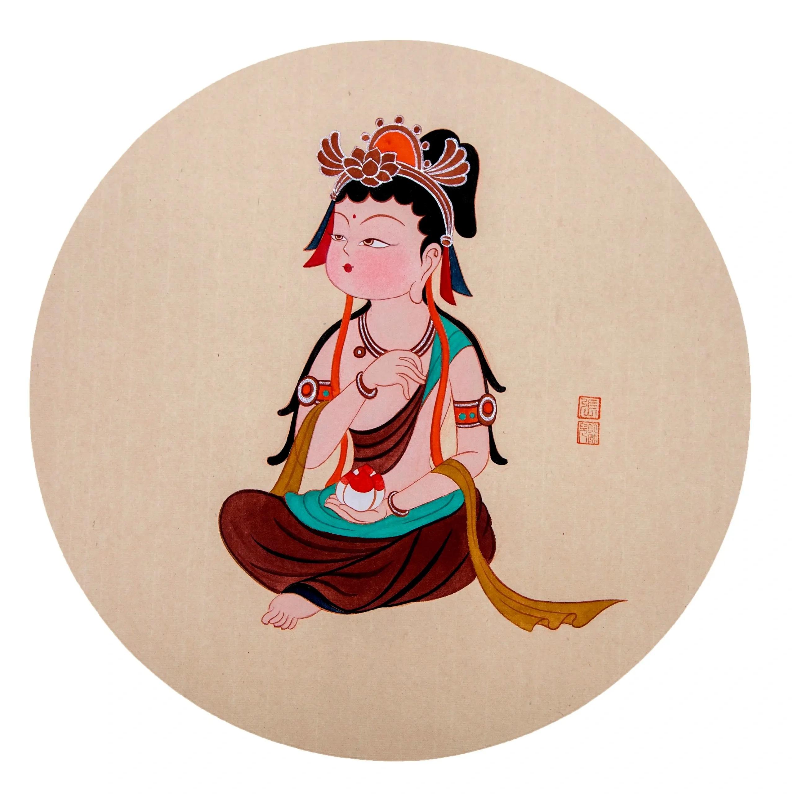 一花一世界一菩提的小和尚头像,可爱又沙雕的菩萨头像