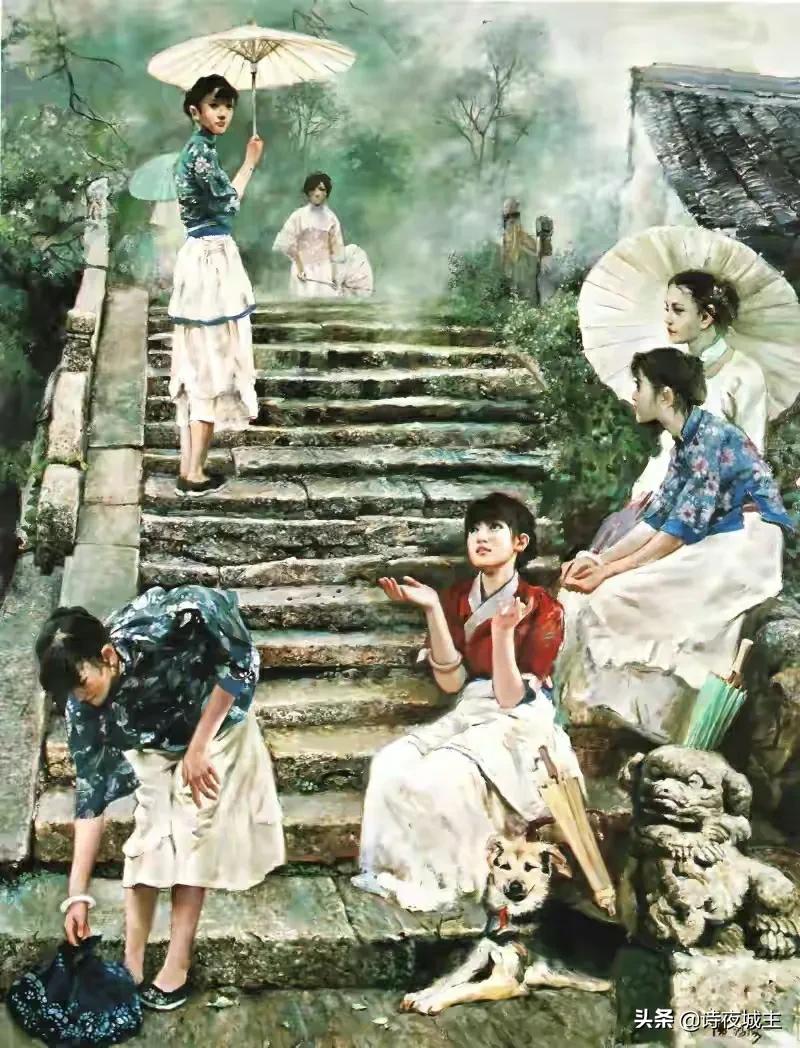 潘鸿海与陈逸飞油画展,潘鸿海油画抱陶罐的女孩