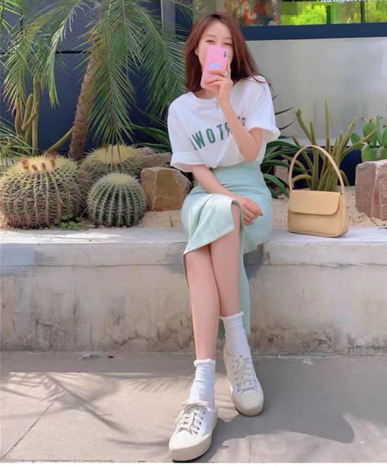 中年女半身裙新款下垂夏季显瘦,松紧腰夏季半身裙女显瘦