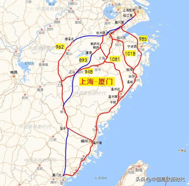 福建厦门高铁路线图,福州厦门跨海高铁线路地图