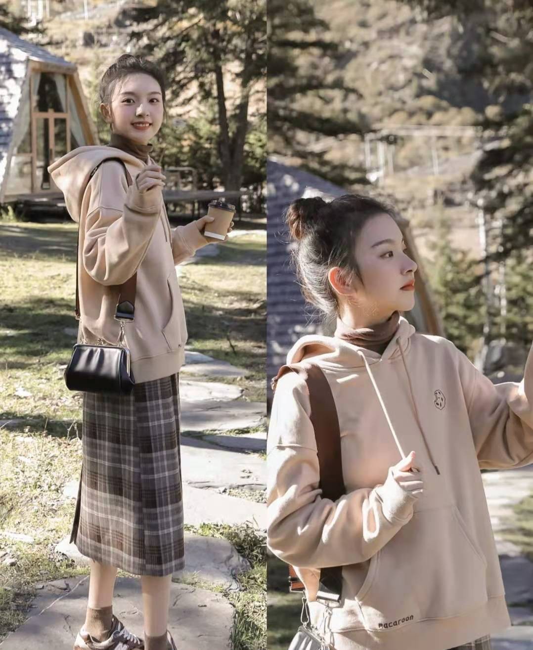 秋冬毛衣或者卫衣搭配的半身裙,灰色卫衣搭配什么颜色的半身裙