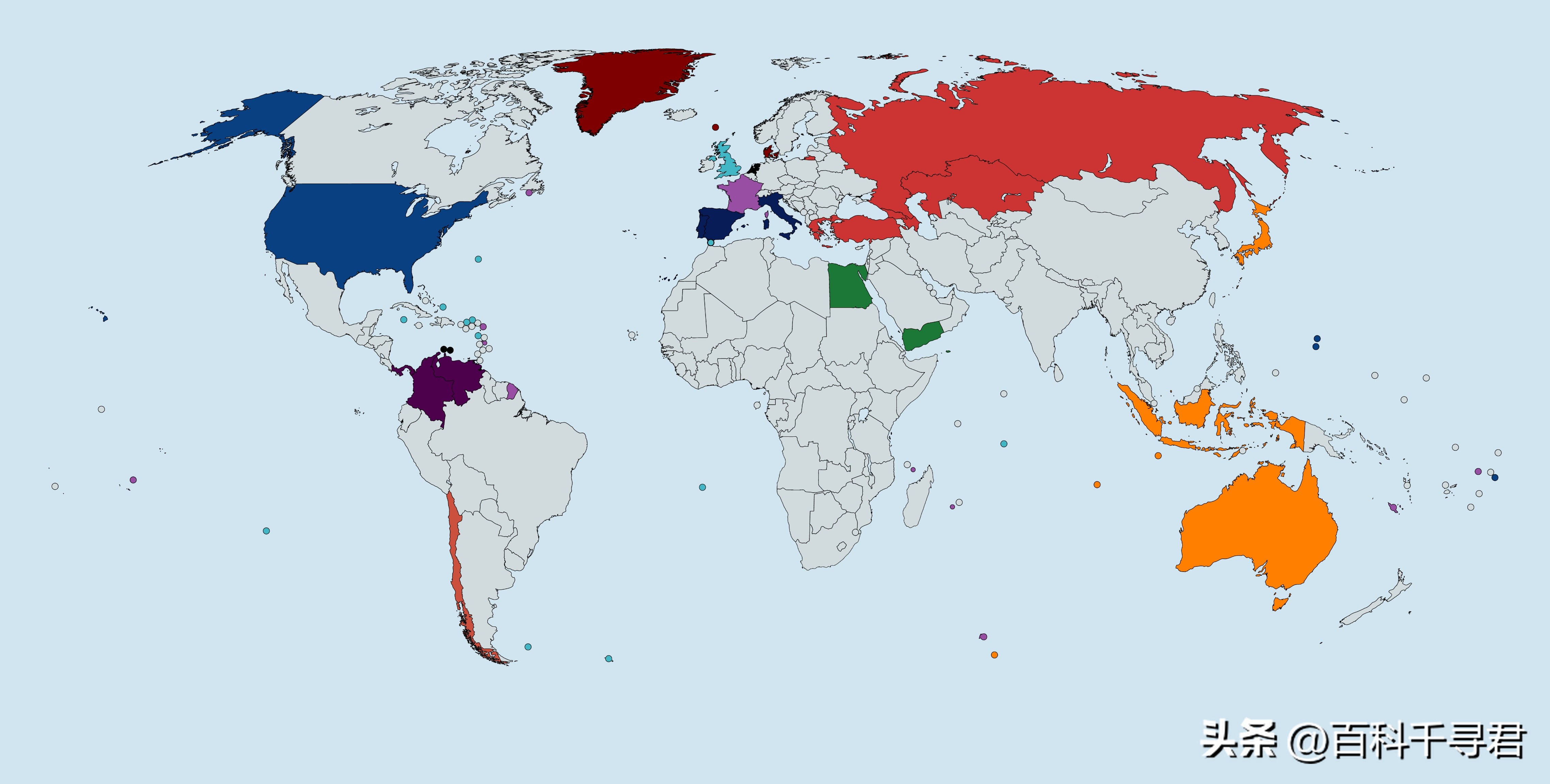 地理跨纬度最广的国家,地理世界10个重要国家的范围