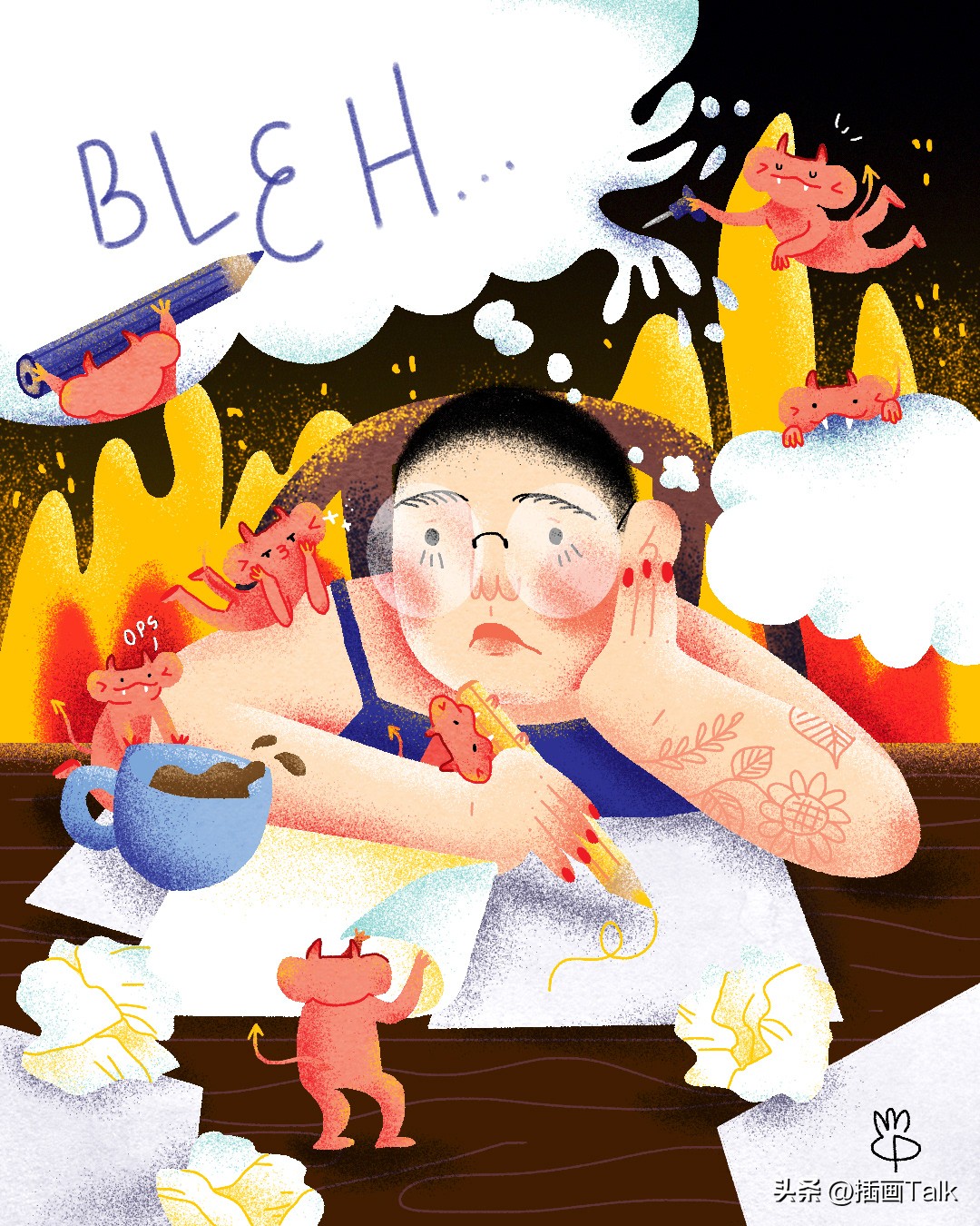 巴西插画大师手绘稿,巴西插画师gabriel图