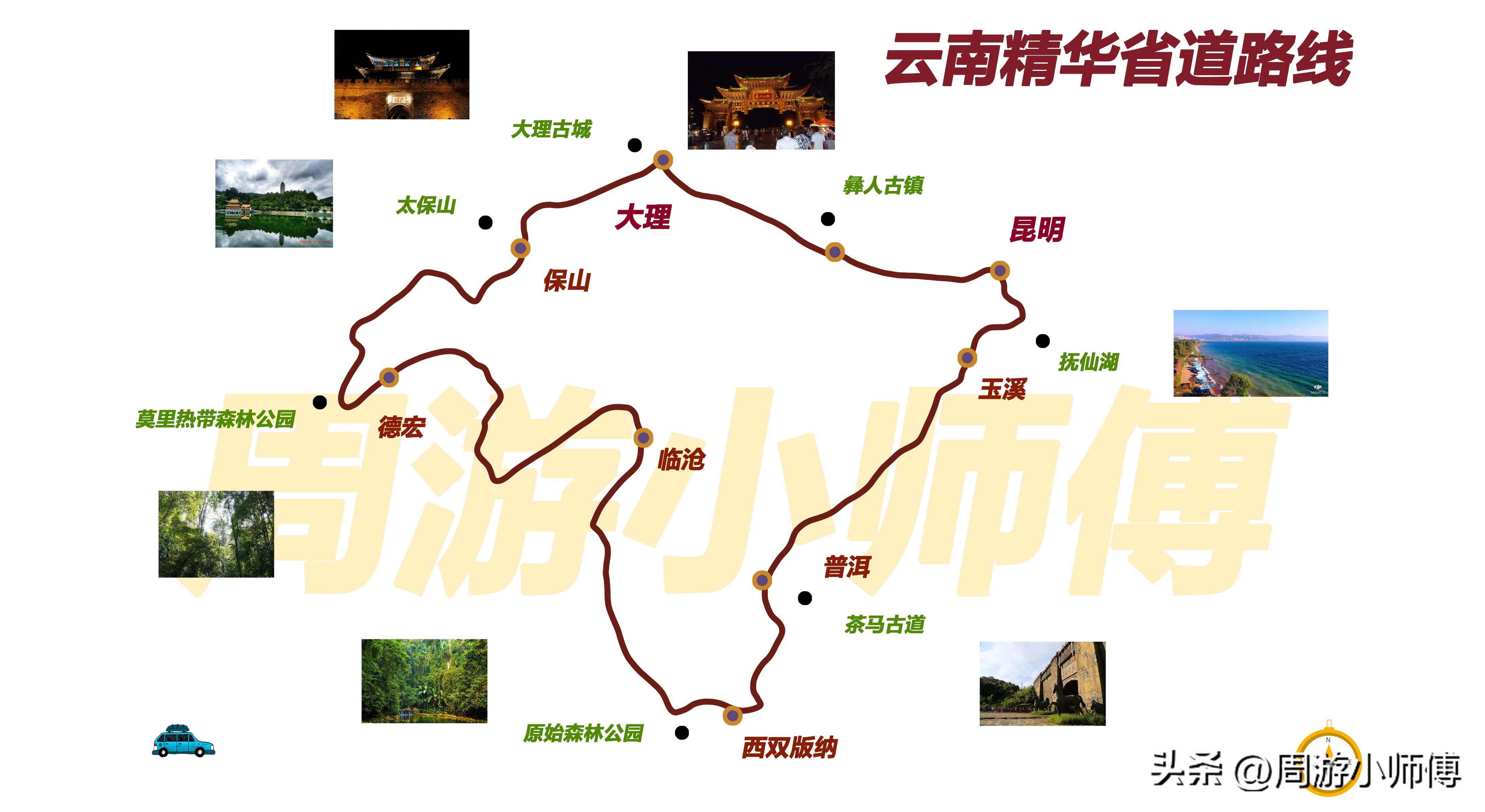 云南游玩路线攻略大全图,去云南自驾游攻略详细路线图大全