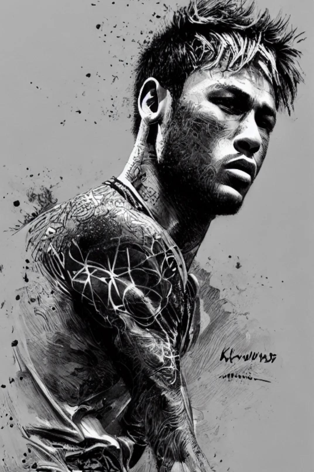 球星素描怎么画,足球球星素描手绘图