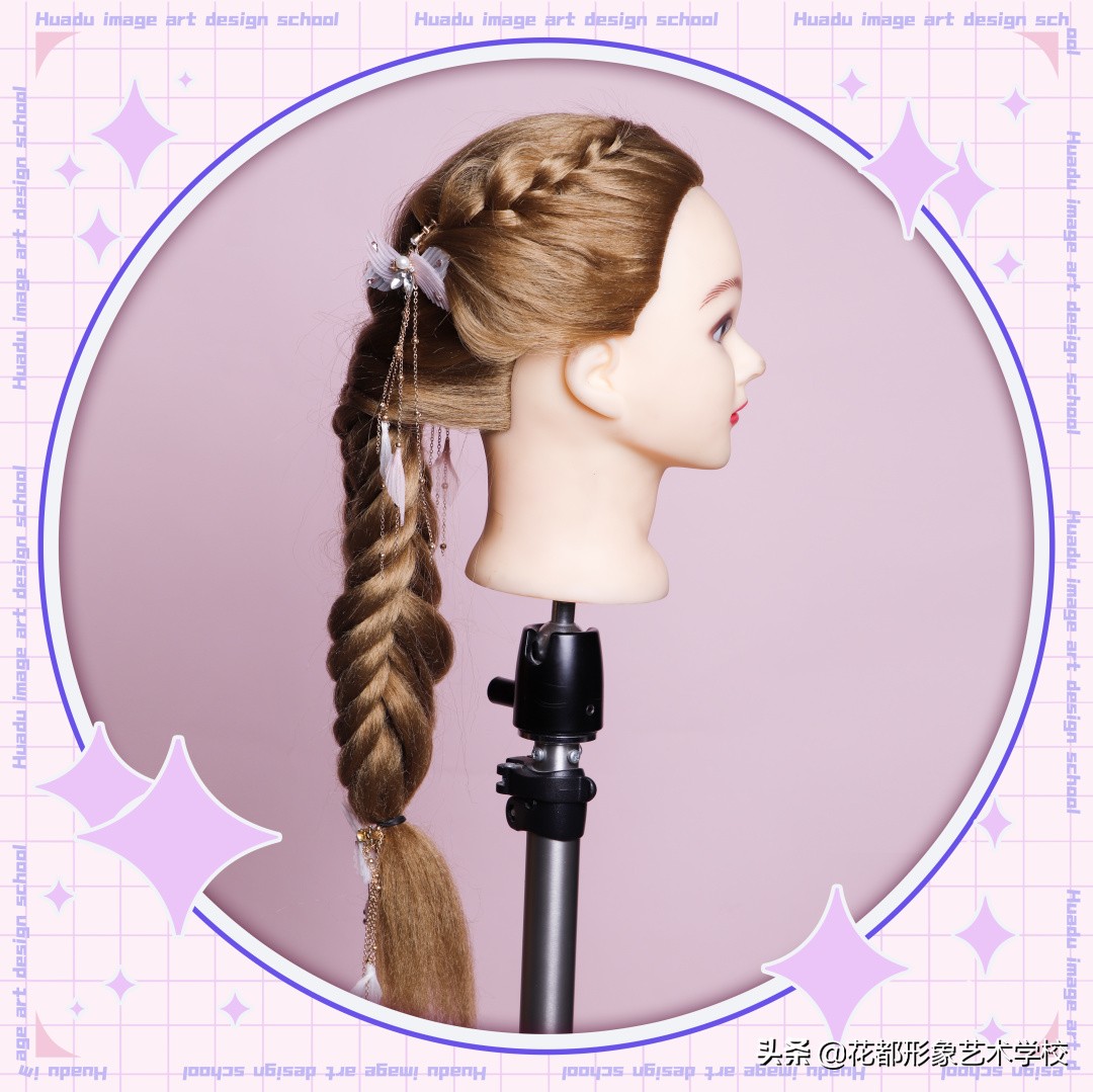 唯美学生编发教程,学化妆学美甲来花都