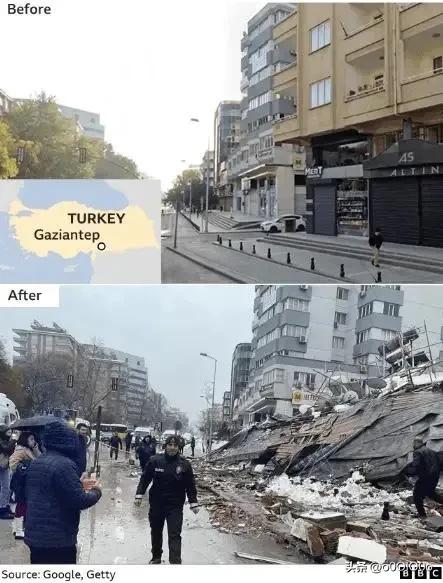 土耳其7.8级地震蓝光现场,土耳其7.8级地震天空视角