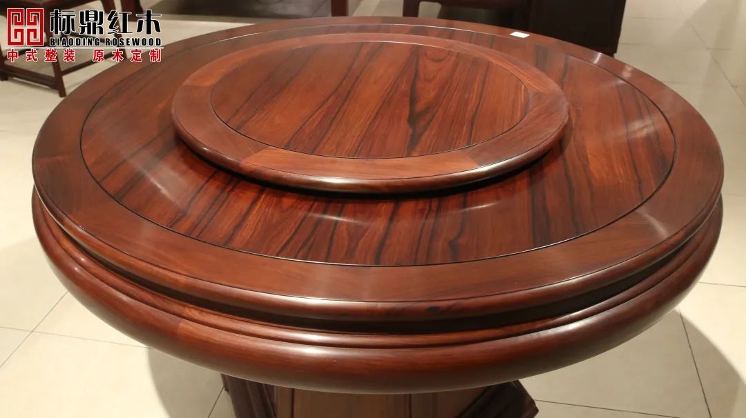 巴里黄檀千里江山圆餐桌介绍,苏阳红巴里黄檀圆餐桌价格