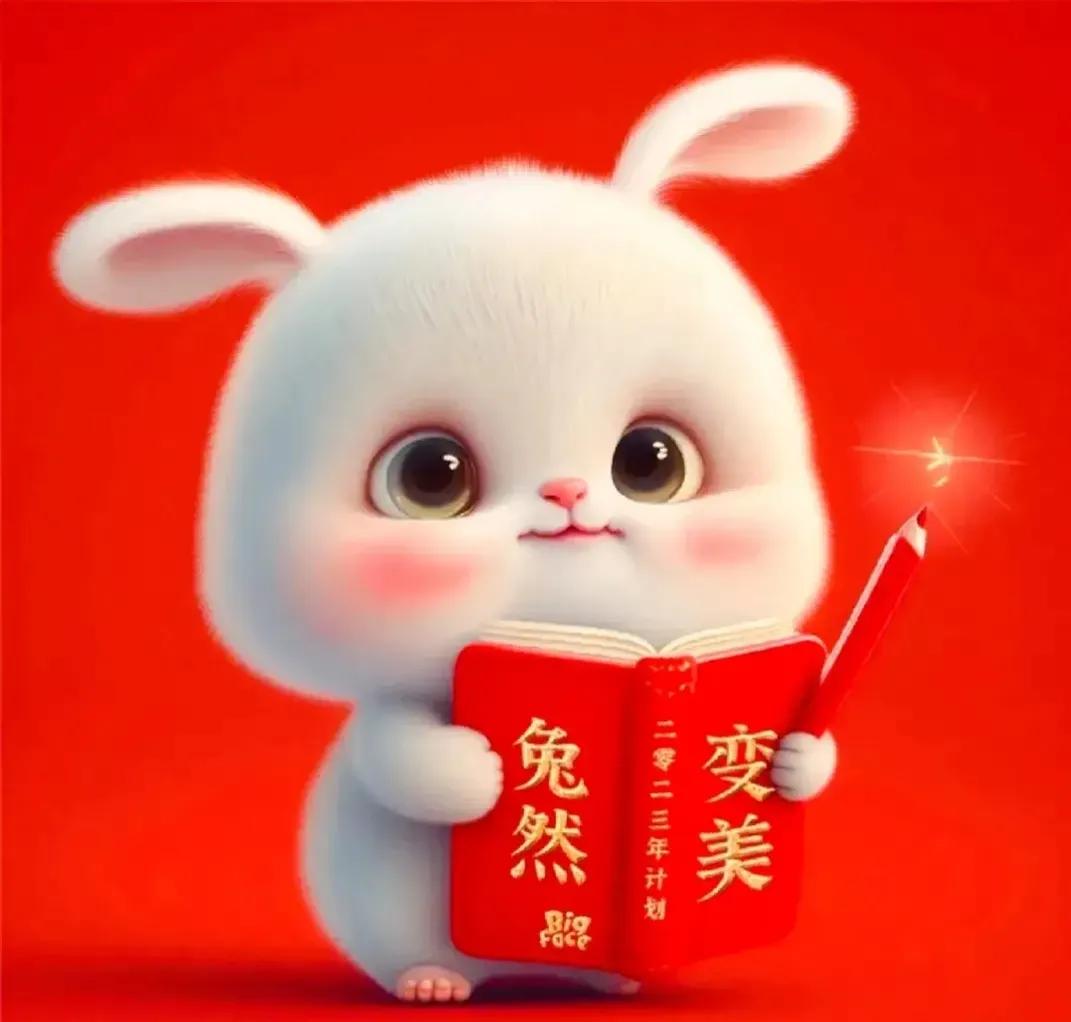2024新年萌兔头像唯美卡通,兔兔好运头像卡通可爱