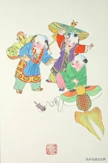 百福年画墙贴画客厅,展现新年气息的年画