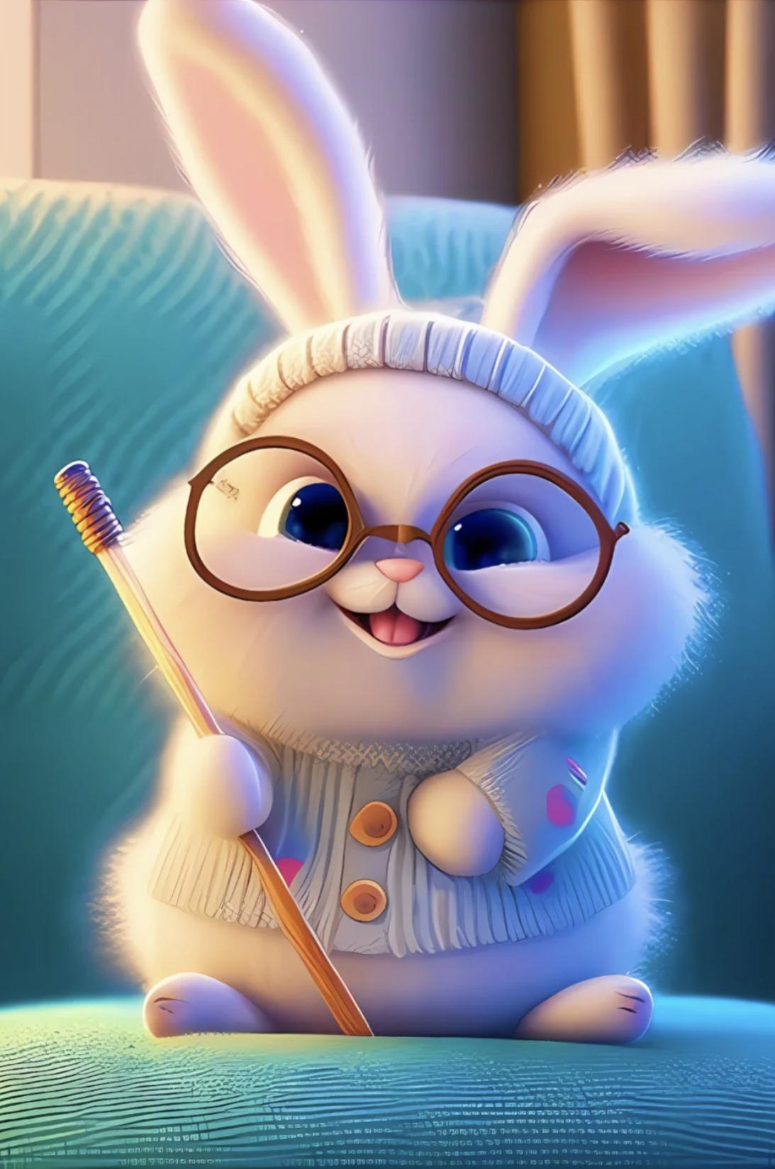 萌到爆可爱壁纸卡通兔,可爱的星空兔兔壁纸图片