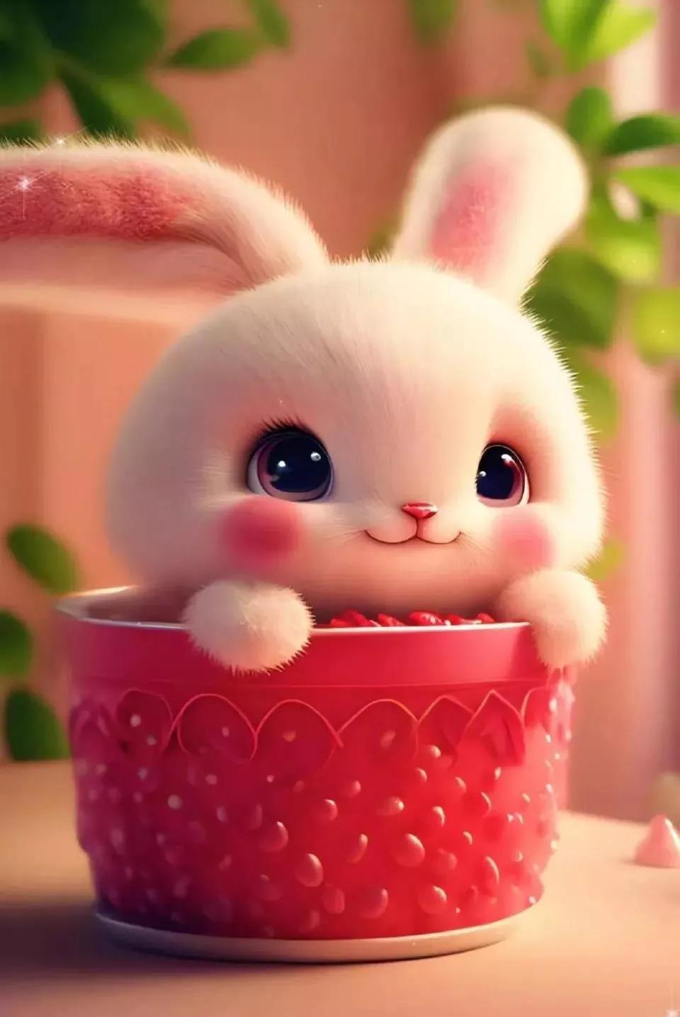 兔兔美美的照片,甜美可爱兔美美