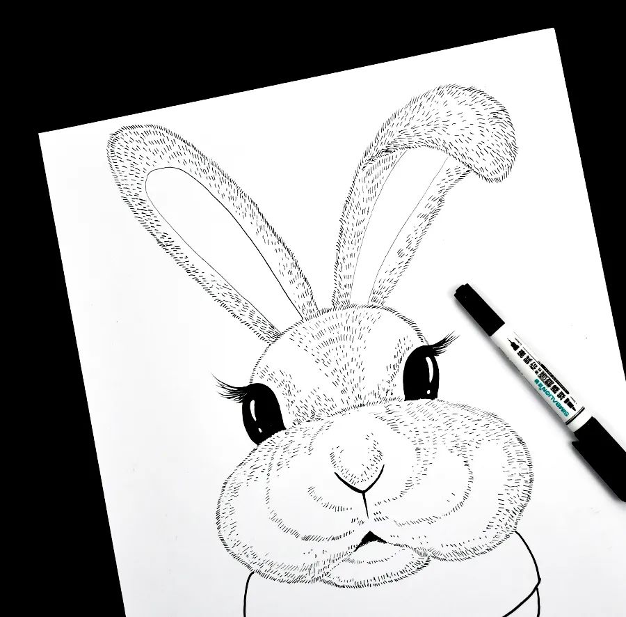 儿童画教程｜创意卡通艺术课程《时髦的小兔子》