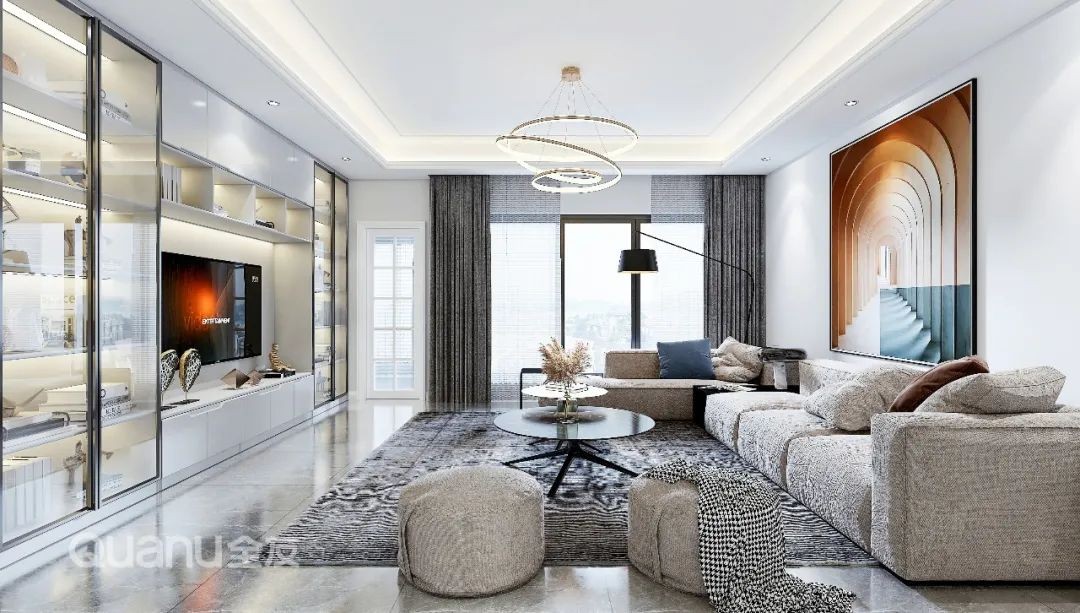 30款简约但不简单的电视柜设计,电视柜最新款极简风格装修效果图