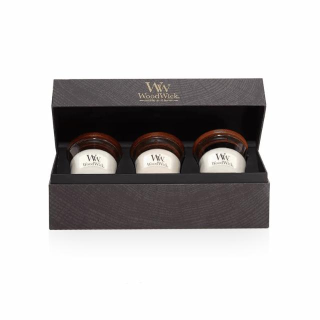 自带木柴燃烧白噪音，WoodWick香薰蜡烛礼盒，一次领略三重香气