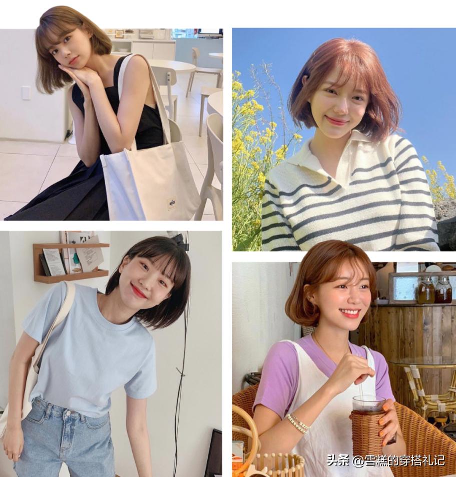 露眉露耳不过肩的发型,洋气过耳直发发型