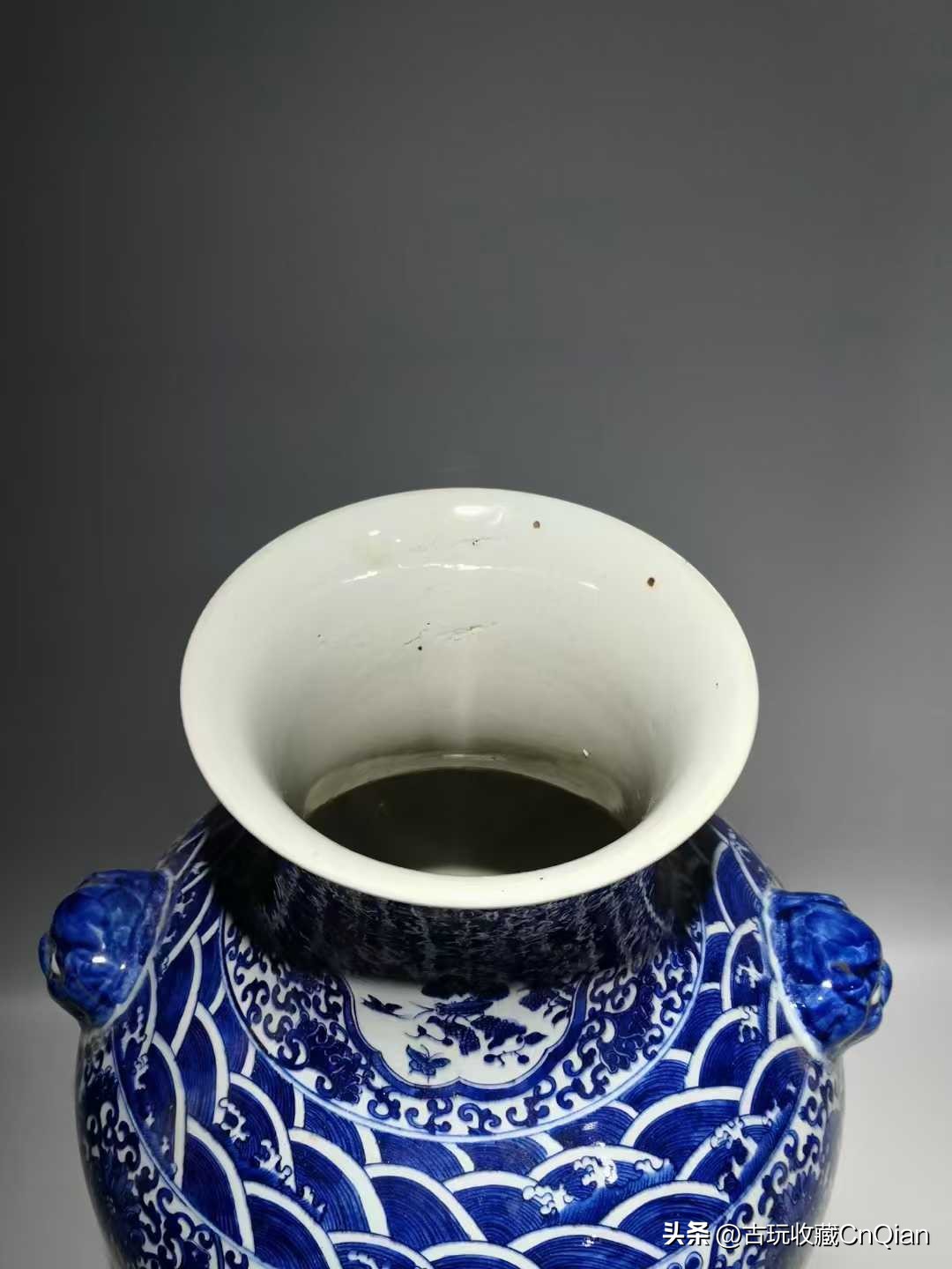 清代青花人物故事纹双联瓶,青花人物故事摆件