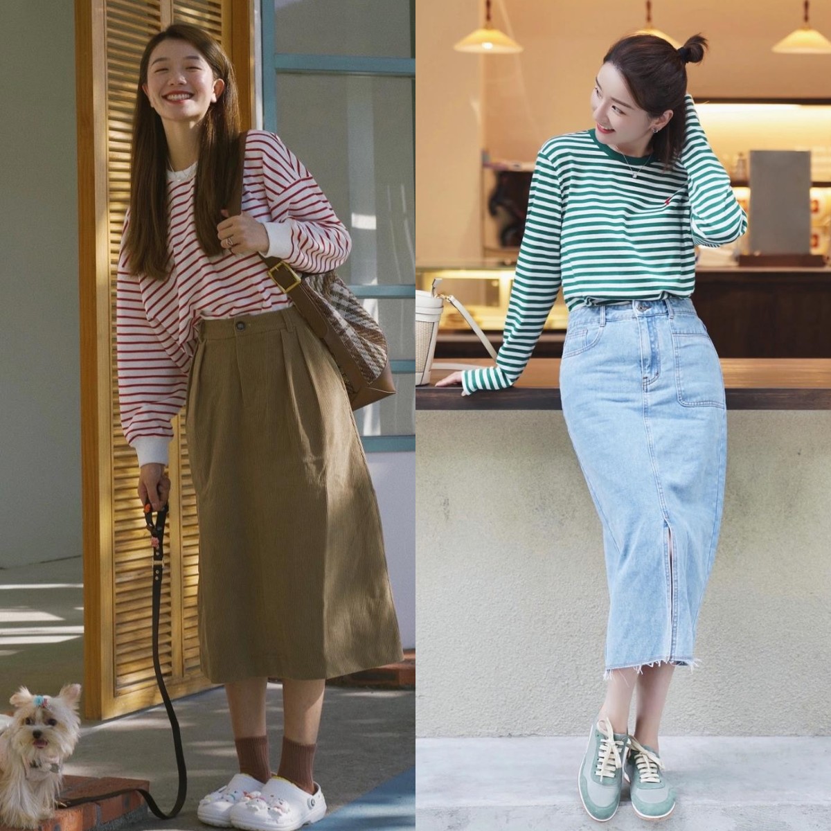 卫衣今年流行这样搭时髦又减龄,卫衣半裙秋天这样穿简直美爆了