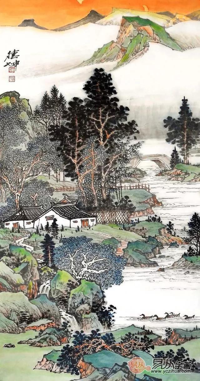 中国山水画名家作品欣赏书,清代山水画名家作品集一册