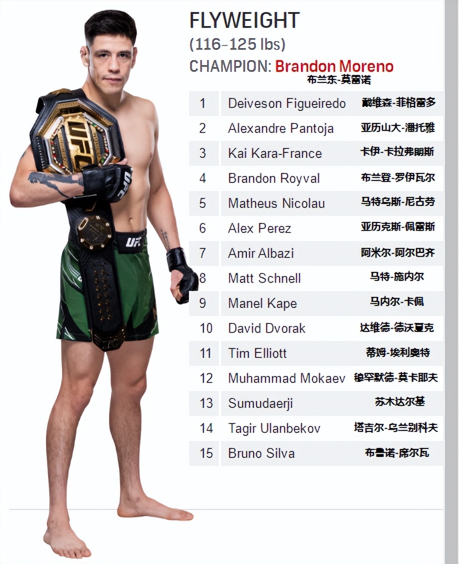 ufc各量级9月最新排名,ufc各量级排行榜2024