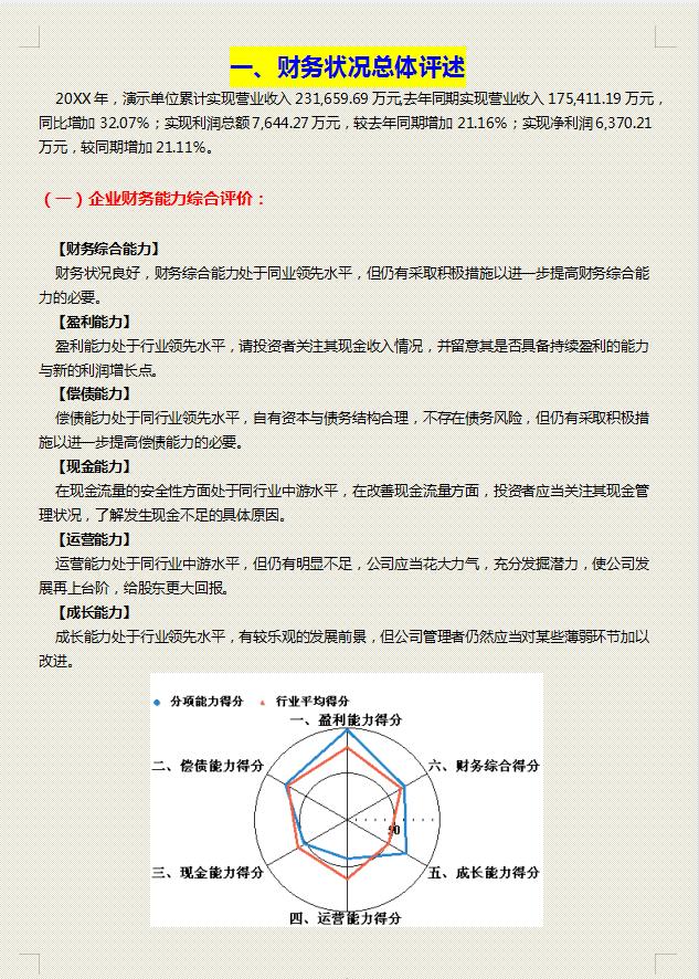 企业财务报表分析报告案例模板,公司财务分析报告免费下载