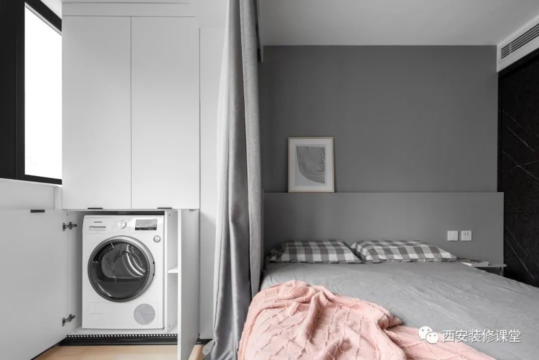 套内70多平小三房装修黑白灰,高级感老房翻新布局