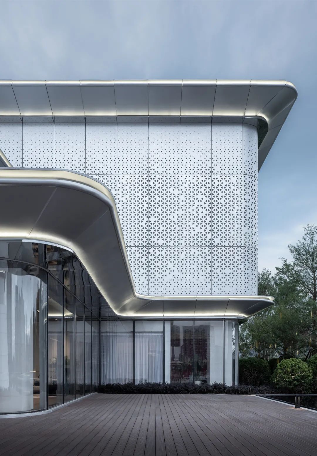 建筑铝材幕墙效果图,建筑装饰铝板设计加工