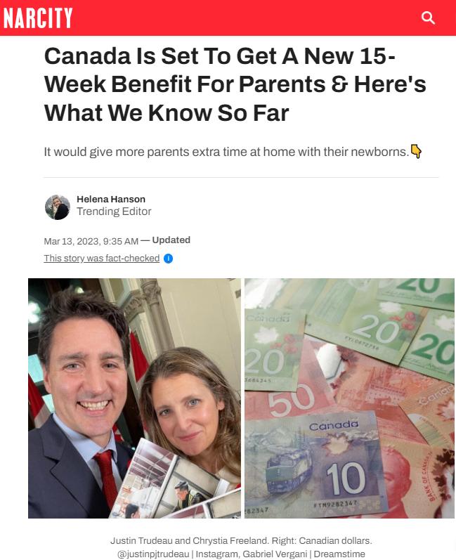 加拿大生育政策和福利,加拿大产妇产假