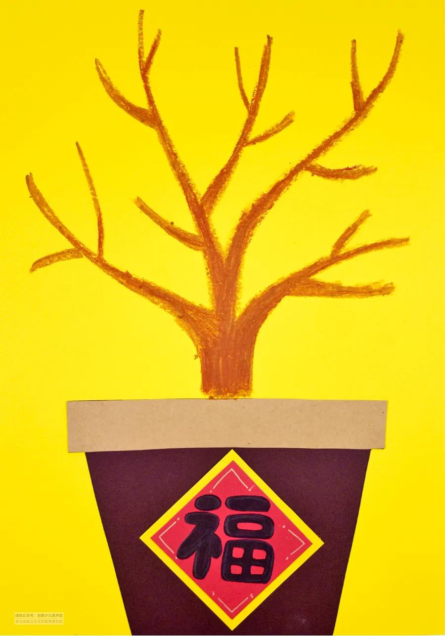 幼儿园儿童画新年主题线描画,幼儿园中班新年儿童画