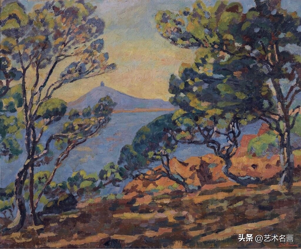 美国印象派大师春天的风景画,色彩丰富的印象派