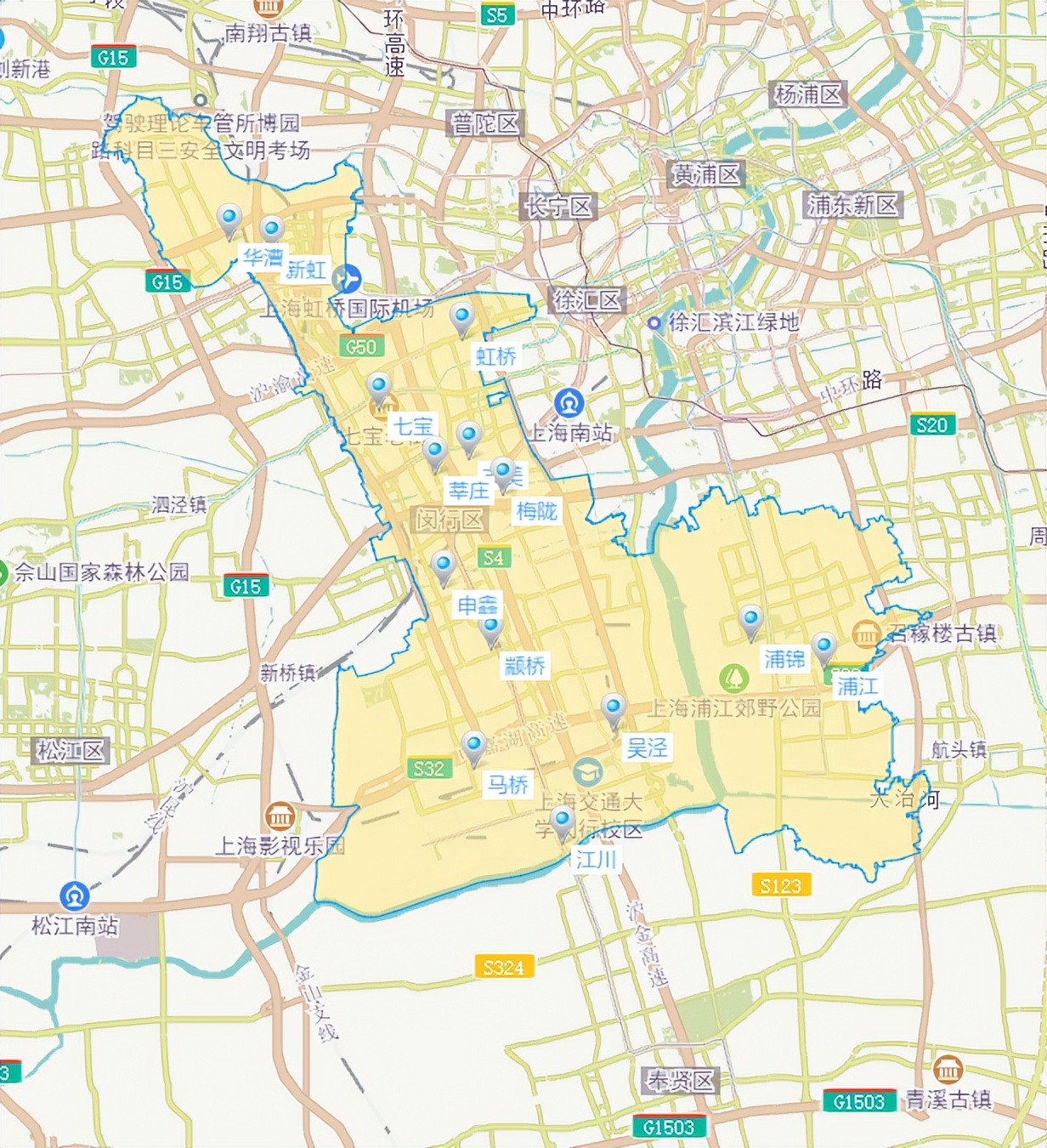 上海闵行区社区卫生服务中心配备CT设备，地址及分布在哪里？