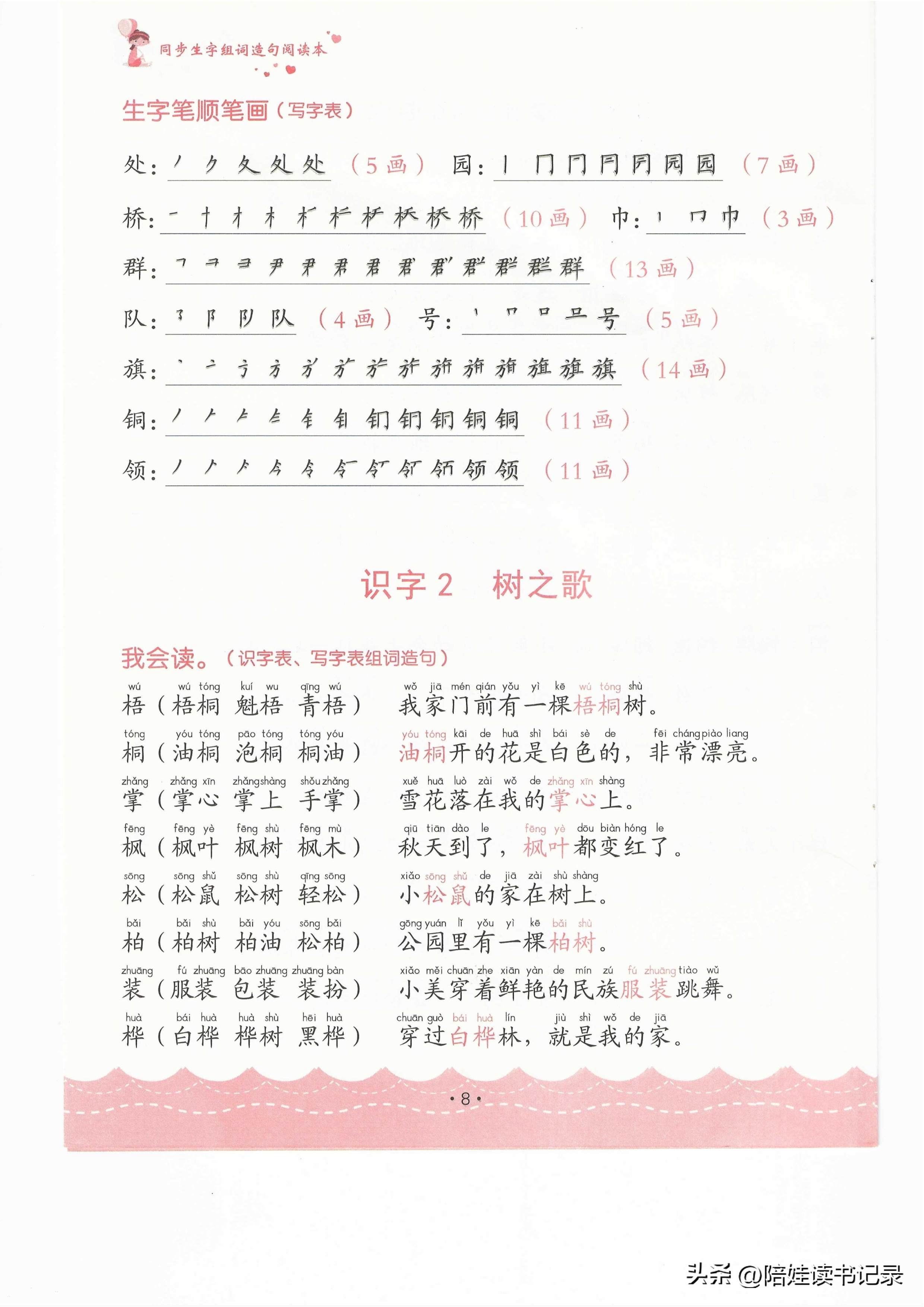 二年级上册19课古诗二首生字组词,二年级的12课坐井观天的生字组词