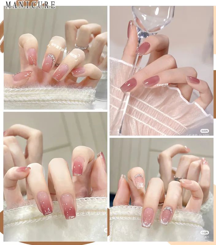 夏日美甲图片清新海底捞,夏日美甲图片清新裸色