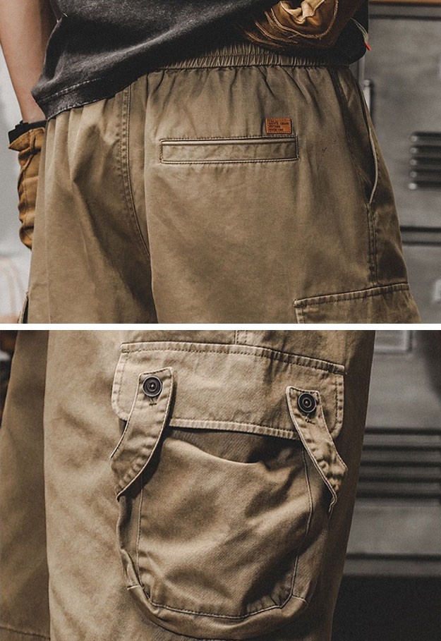 夏季港风工装短裤潮男必备,复古美式风短裤男装搭配