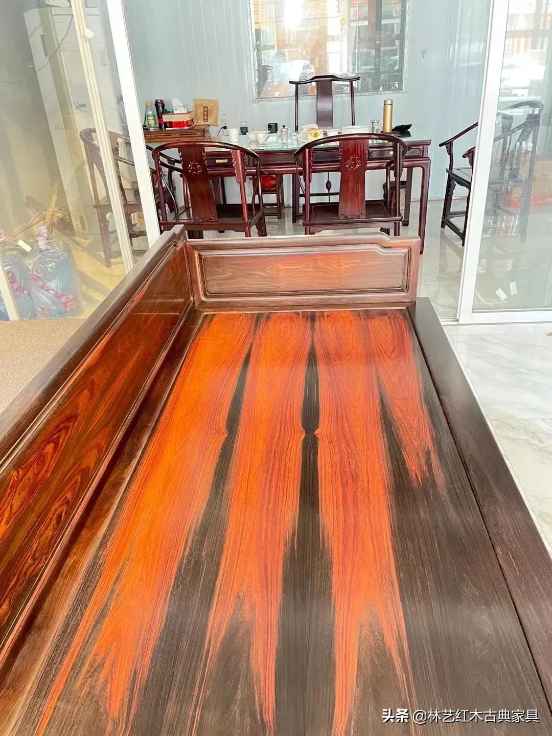 大红酸枝极品明式罗汉床,高端大红酸枝罗汉床