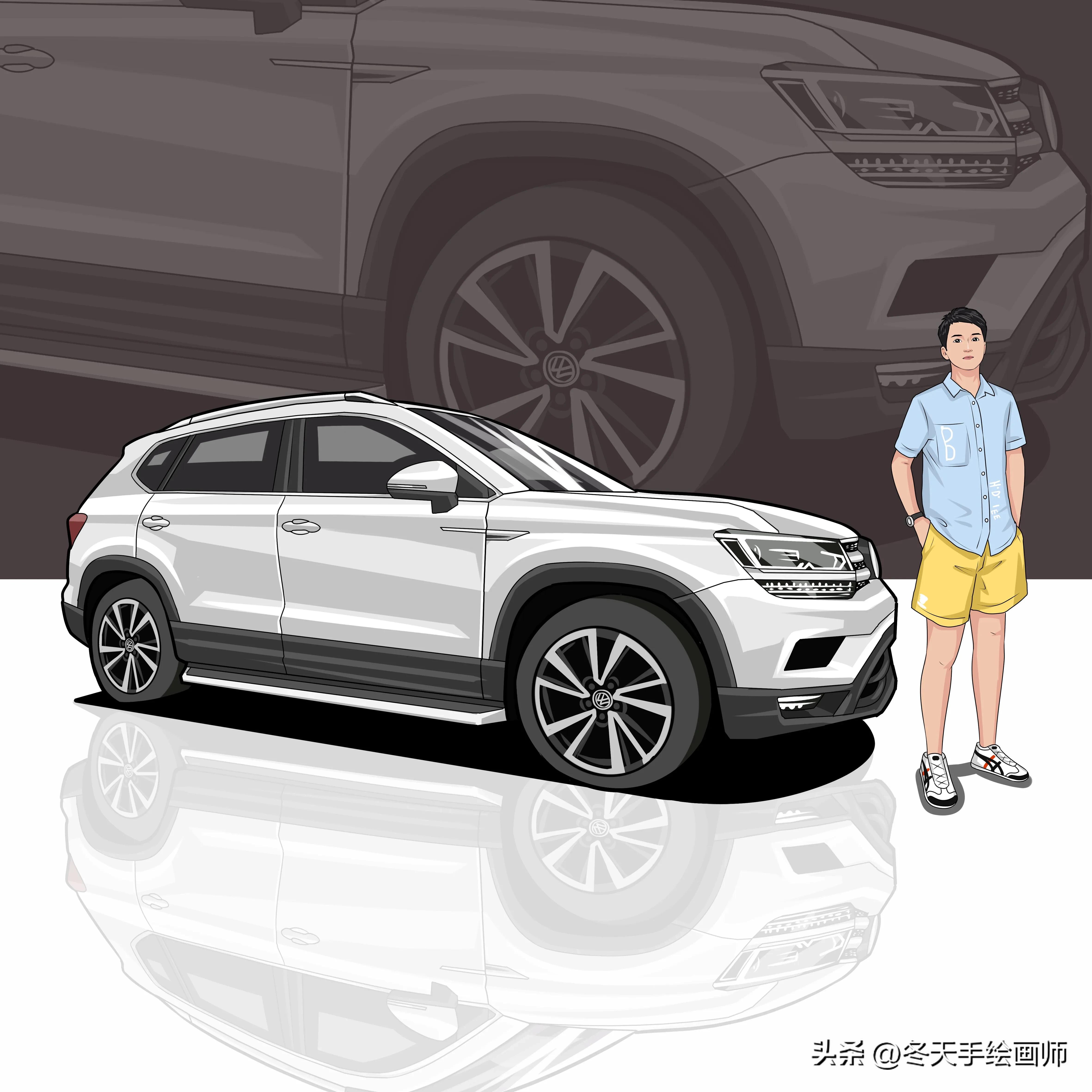 制作自己和车的漫画头像,怎么弄漫画汽车头像