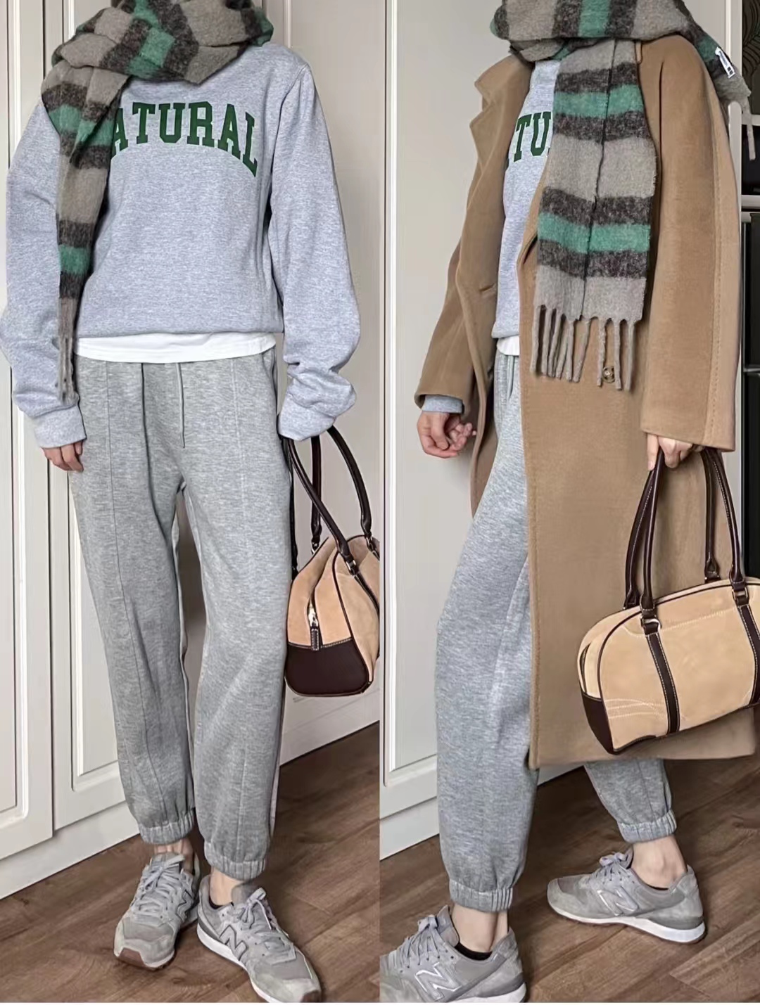 驼色浴袍大衣怎么搭配更高级,大衣棉服驼色穿搭女秋冬